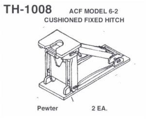 HO ACF Model 6-2 Cushioned Fixed Trailer Hitch, 2 each Pewter