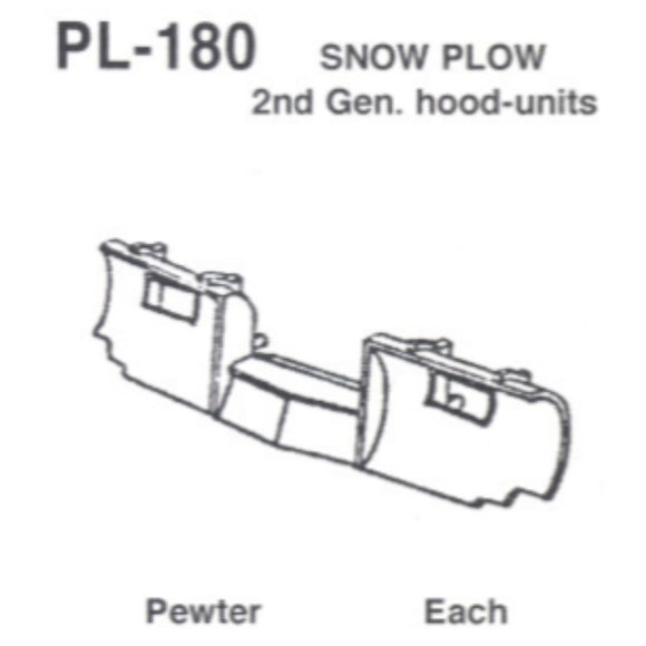 Details West 180 Snow Plow: 2Nd. Gen. Hood Units - HO Scale