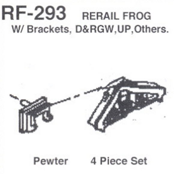 Details West 119 - Re-Rail Frog Set Right & Left Hands w/ Hangers - HO Scale