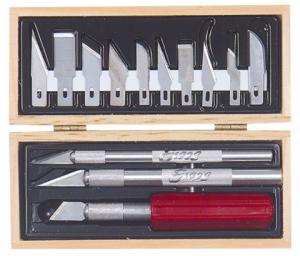 Excel Hobby Knife Set in a Wooden Chest