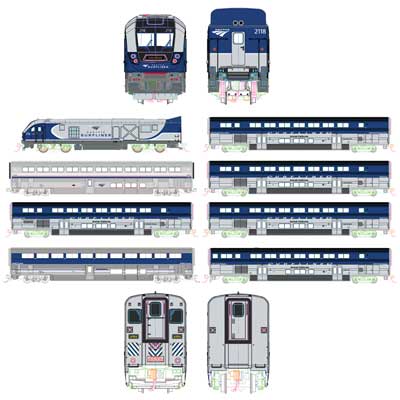 Kato USA Inc Pacific Surfliner Train-Only Set - Standard DC