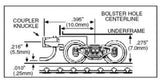 Micro Trains Line N 00310021 (1000-10) Bettendorf Trucks with Short Extension Couplers - 10 Pair