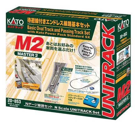 Kato USA Inc M2 Basic Oval and Passing Track Set with Power Pack - Unitrack