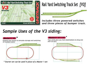 Kato USA Inc V3 Rail Yard Switch Track Set - Unitrack