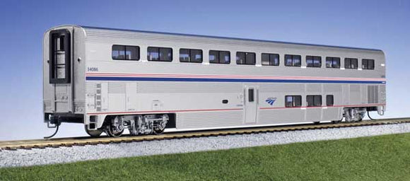 Superliner I Coach, Lighted - Ready to Run -- Amtrak #34041 (Phase IV; silver, blue, red)