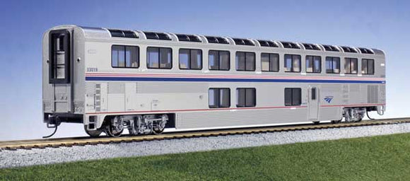 Superliner I Lounge, Lighted - Ready to Run -- Amtrak #33014 (Phase IV; silver, blue, red)