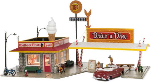 Woodland Scenics Drive 'N' Dine Drive-In Restaurant - Built-&-Ready Landmark Structures(R)