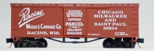 N Scale - Roundhouse - 8751 - Boxcar, 36 Foot, Wood Truss - Milwaukee Road