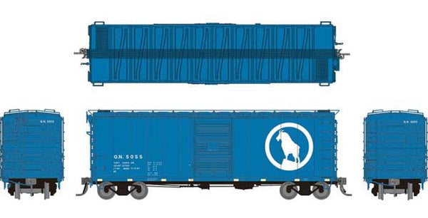 Rapido Trains Inc GN 40' 12-Panel Boxcar w/Late Improved Dreadnaught Ends 6-Pack - Ready to Run