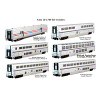 Kato N Scale Amtrak PhVI Superliner 6-Car Bookcase Set