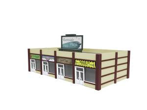 Lionel HO Suburban Strip Mall– Built Up