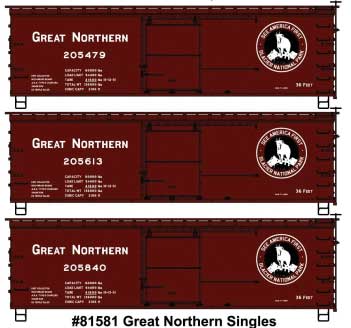 Accurail Inc 36' Double-Sheathed Boxcar w/Steel Roof, Ends, Straight Underframe 3-Pack -PRE ORDER-