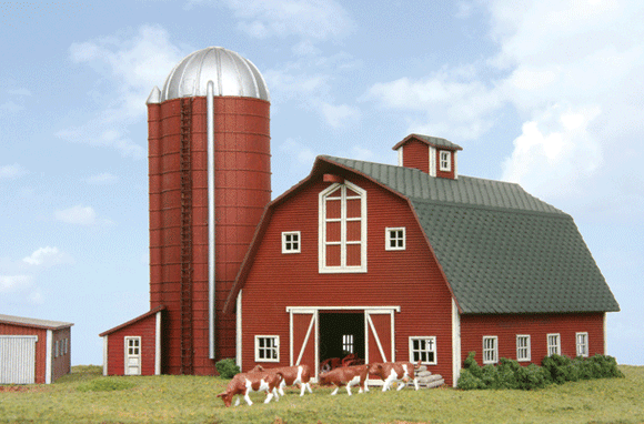 American Model Builders Country Barn w/Silo - LASERkit(R)