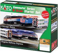 Kato N Scale Chicago Metra Commuter Starter Set/F40PH NEW paint scheme