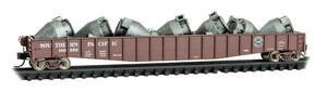 Micro Trains Line 65' Mill Gondola with Drop Ends & Scrap Metal Load N Scale