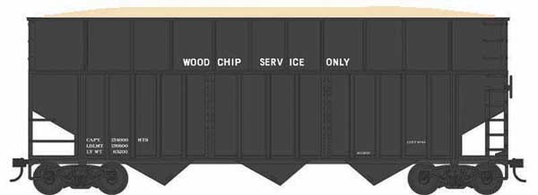 Bowser Manufacturing Co. 70-Ton Ribbed-Side Wood Chip Hopper with Ribbed Side Extensions - Ready to Run