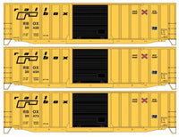 Accurail Inc 50' Exterior-Post Modern Boxcar 3-Pack - Kit HO SCALE