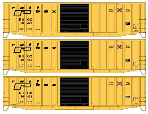 Accurail Inc 50' Exterior-Post Modern Boxcar 3-Pack - Kit HO SCALE