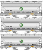 Accurail HO Scale ACF 2-Bay Covered Hopper 3-Pack - Kit