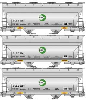Accurail HO Scale ACF 2-Bay Covered Hopper 3-Pack - Kit