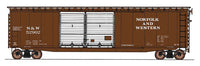 Intermountain PS-1 50' Double-Door Boxcar w/Cushion Underframe - Ready to Run -- Norfolk & Western (Class B-15, Boxcar Red, white)