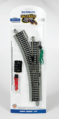 Bachmann Industries Remote-Control Turnout, Nickel Silver Rail with Gray Roadbed - E-Z Track(R)