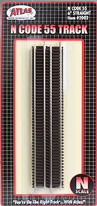 Atlas Model Railroad Co. Code 55 Straight Track - Nickel-Silver Rail, Brown Ties