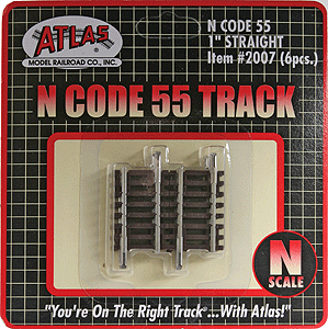 Atlas Model Railroad Co. Code 55 Straight - 1" 2.5cm pkg(6)