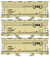 Accurail HO SCALE ACF 2-Bay Covered Hopper 3-Pack - Kit CSX -PRE ORDER-