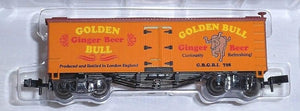 N Scale - Roundhouse - 8942 - Reefer, Ice, 36 Foot, Wood, Truss Rod - Golden Bull Ginger Beer - 728