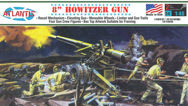 Atlantis Models 8" Howitzer Gun Plastic Model kit 1/48