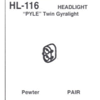 Details West 116 - Headlight Pyle Twin Gyralight pair - HO Scale