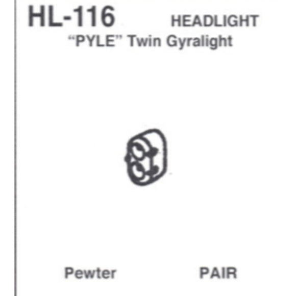 Details West 116 - Headlight Pyle Twin Gyralight pair - HO Scale