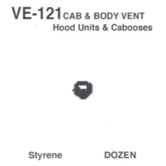 Details West 121 - Cab & Body Vent Hoods Units & Cabooses (12) - HO Scale