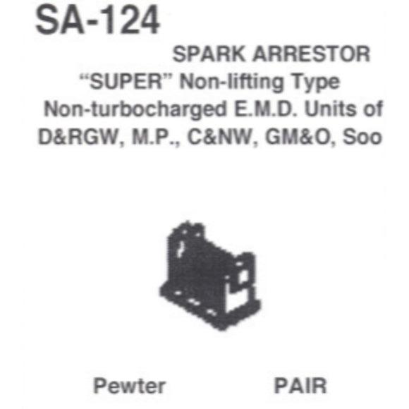 Details West 124 - Spark Arrestor Super Non-Lifting Type 1 pair - HO Scale