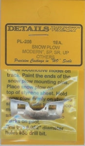 Details West HO Scale Snow Plow, Modern, SP, SR, UP, others