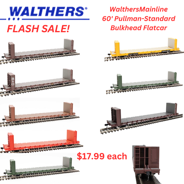 WalthersMainline 60' Pullman-Standard Bulkhead Flatcar