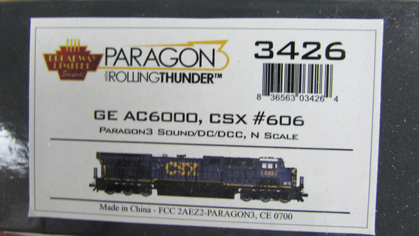 Broadway Limited 3426 CSX 606 AC6000 Paragon 3 N scale