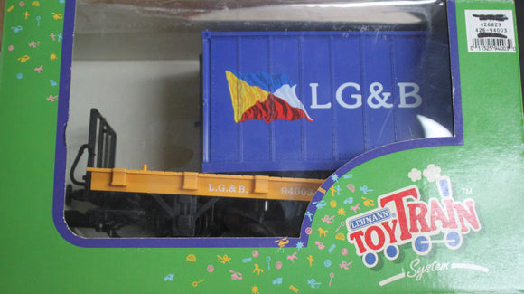 LGB 94003 Lehmann Toytrain Flatcar w/Container
