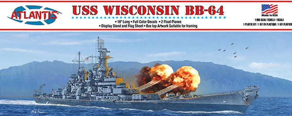 Atlantis Models USS Wisconsin BB-64 Battleship 1/665 Plastic Model Kit