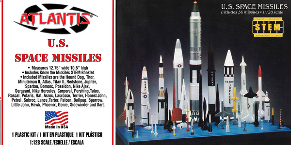 Atlantis Models U.S. Space Missile Set 36 Missiles Included STEM 1/128 Scale Made in the USA