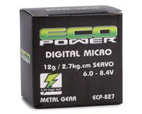 EcoPower 827 12g Digital Metal Gear Micro Servo (High Voltage) (Includes Aluminum Clamping Servo Horn)