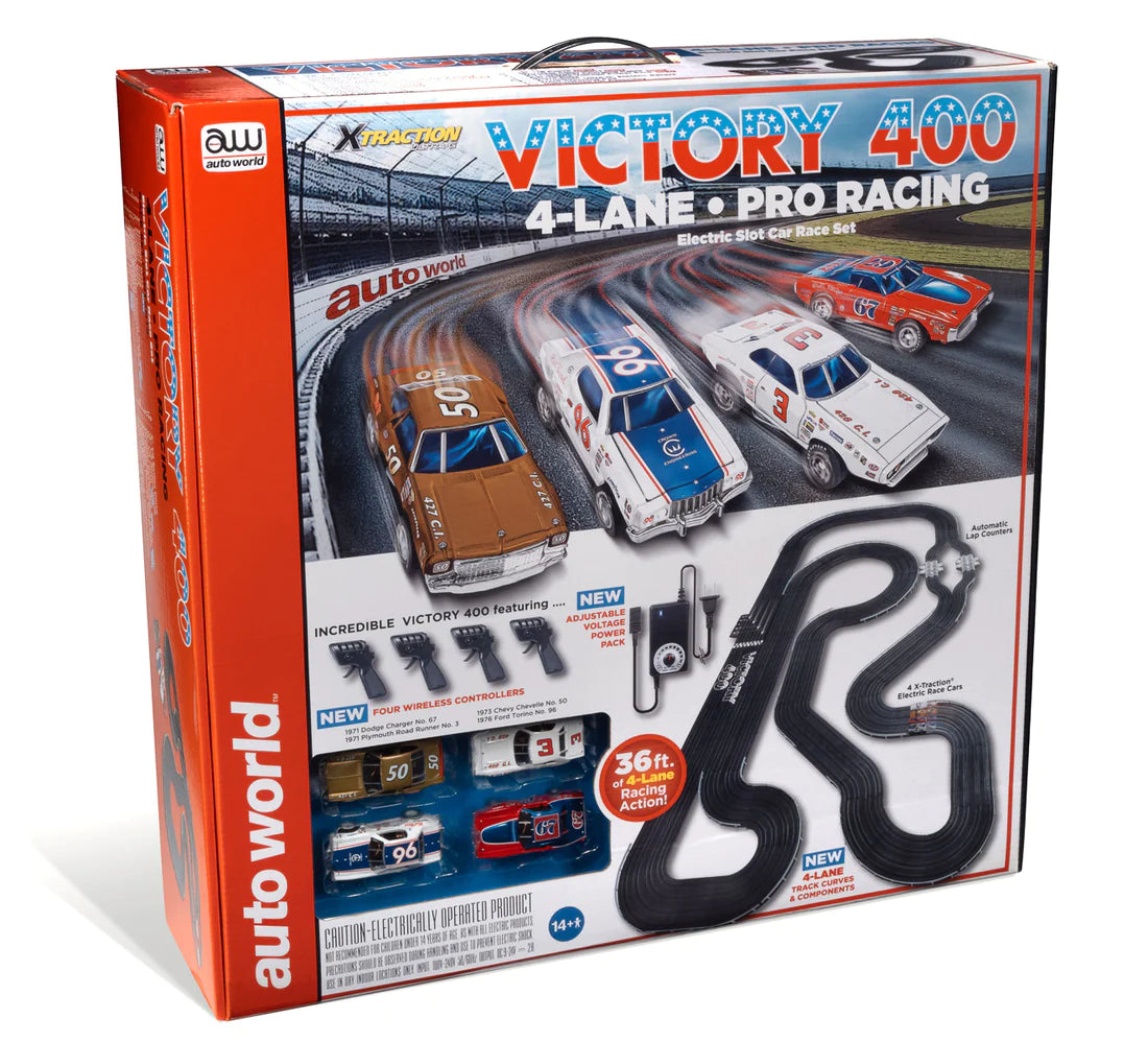 36' Victory 400 4-Lane Pro Racing Slot Car Race Set | SRS345 | Auto Wo ...