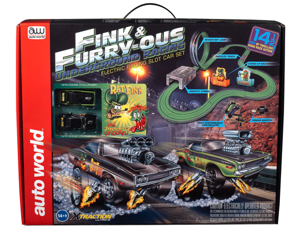 14' Rat Fink - Fink & FURRY-OUS Underground Racing Slot Car Set | SRS347 | Auto World