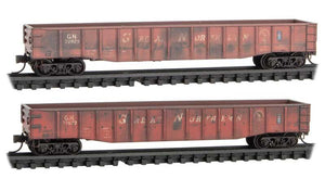 Micro Trains Line 50' 15-Panel, Fixed-End, Steel Gondola 2-Pack - Ready to Run