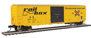 Walthers Mainline HO Scale 50' ACF Exterior Post Boxcar - Ready to Run -- Railbox #249012 (Burlington Northern patch)