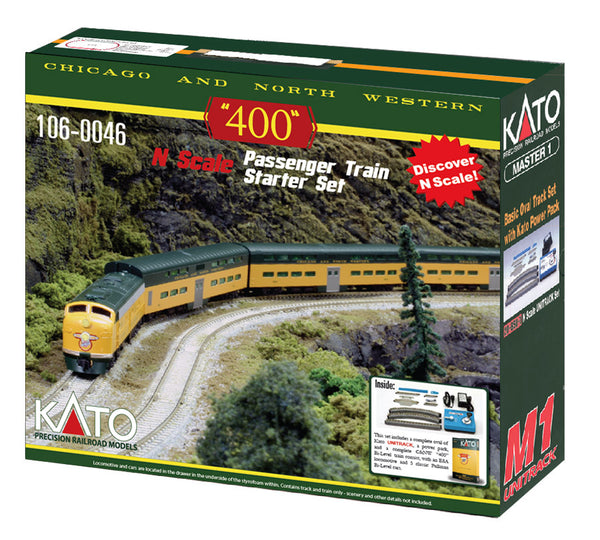 KATO 106-0046 N Scale CHICAGO & NORTH WESTERN (CNW) “400” STARTER SET