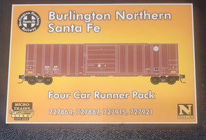 BNSF 50’ Rib Side Boxcar Runner Pack