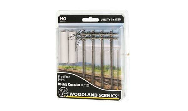 Woodland Scenics Pre-Wired Poles - Double Crossbar