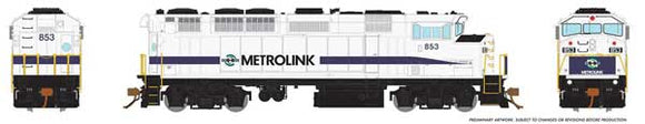 Rapido GMD F59PH - LokSound and DCC -- Metrolink 859 (white, blue Stripe)